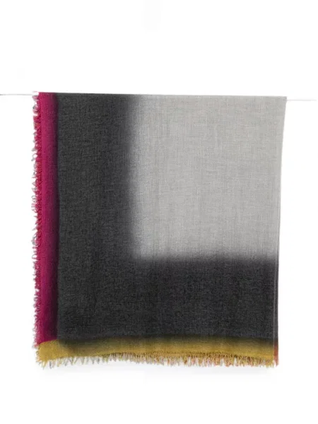 Fular Faliero Sarti cu franjuri cu gradient gri