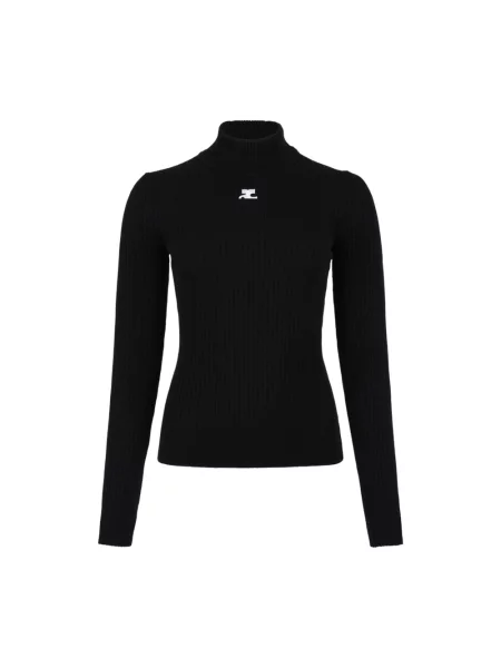 Sweter z golfem Courreges czarny