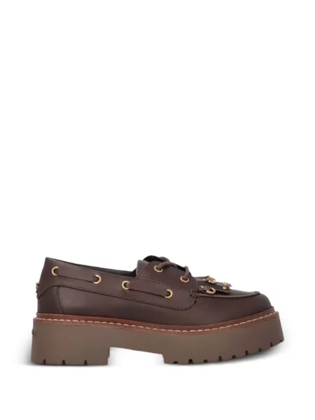 Pantofi loafer Pinko cu franjuri cu platformă maro
