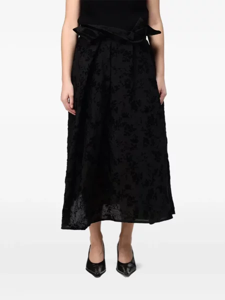 Fustă midi Ter Et Bantine cu model floral cu volane negru