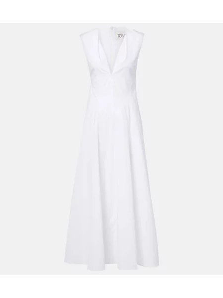 Rochie midi Tove până la genunchi de costum alb