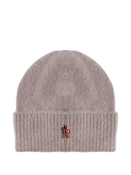 Czapka Moncler Grenoble prążkowana fioletowa