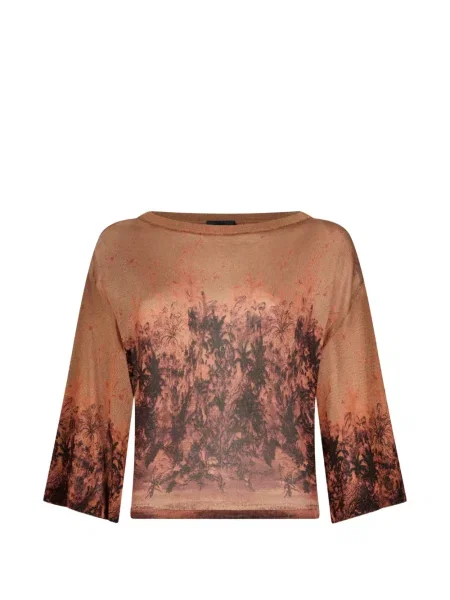 Top Liu Jo z okrągłym dekoltem brązowy