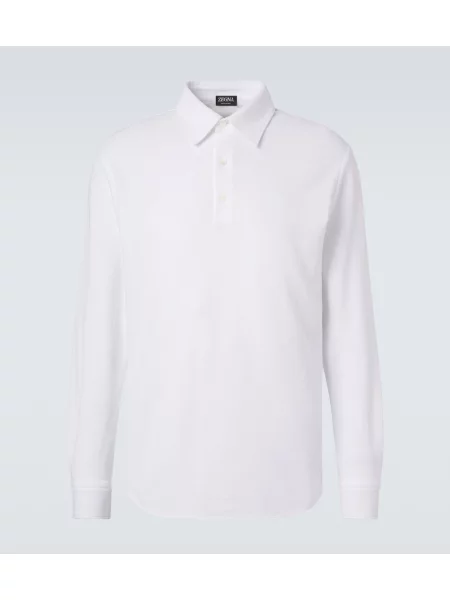 Tricou polo Zegna alb