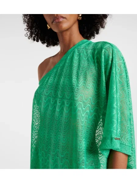 Rochie maxi Melissa Odabash cu un umăr gol de costum verde