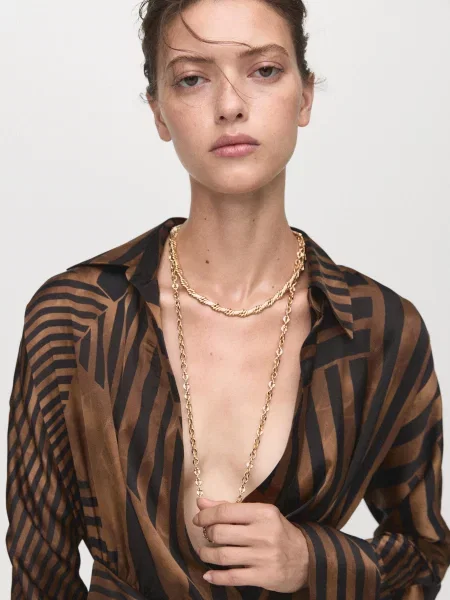 Платье мини Mango коричневое