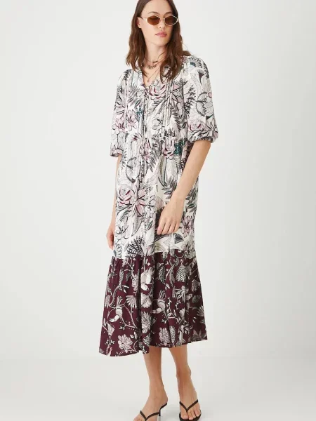 Medicine sukienka multicolor midi rozkloszowana