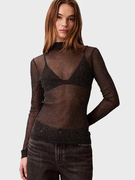 Імітація водолазки топ Calvin Klein Jeans чорний