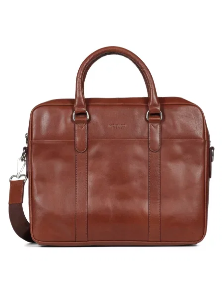 Torba na laptopa Howard London skórzana brązowa