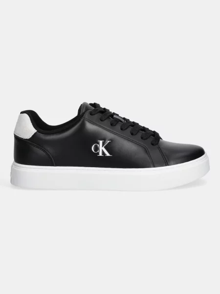 Calvin Klein Kožené tenisky CLASSIC CUPSOLE LACEUP LTH čierna