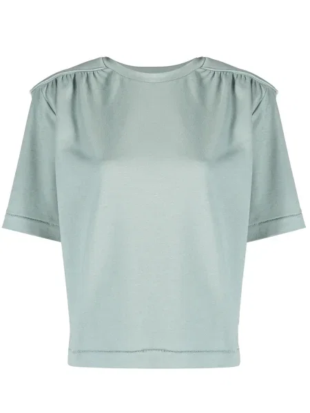 Tricou Remain cu decolteu rotund scurt albastru