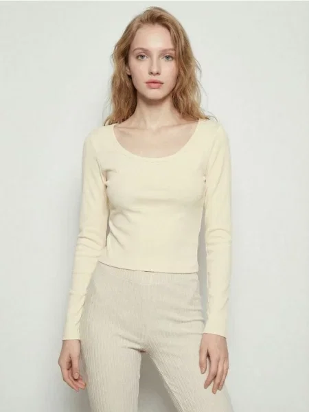 Блузка з довгими рукавами світло-жовтий жовта