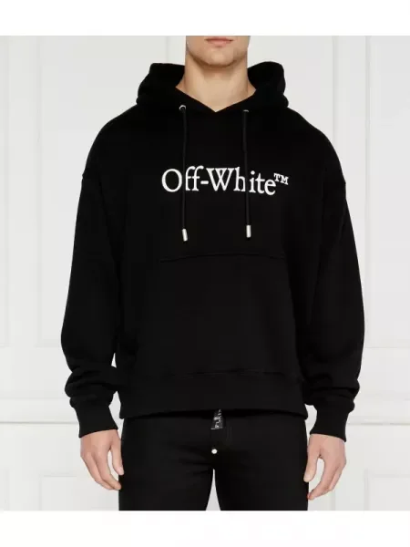 OFF-WHITE Hanorac BIG BOOKISH SKATE | Oversize fit alb