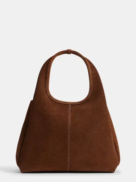 Coach чанта crossbody дамска от велур Suade Lana Shoulder Bag 23 кафяво