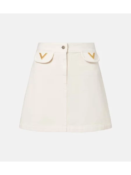 Spódnica jeansowa Valentino biała
