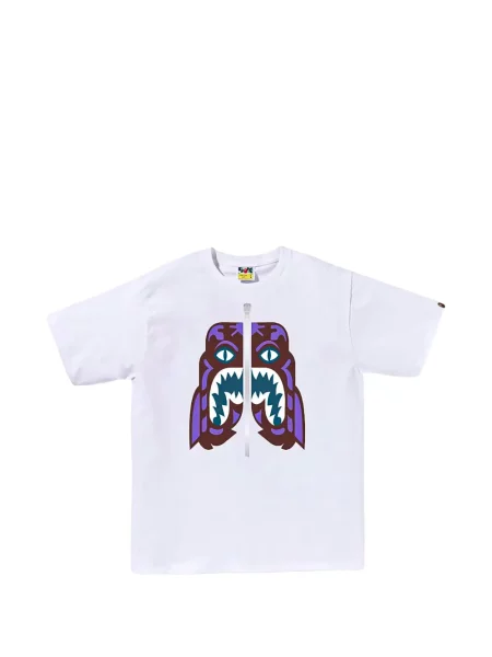 Tricou A Bathing Ape® cu imagine cu dungi de tigru alb