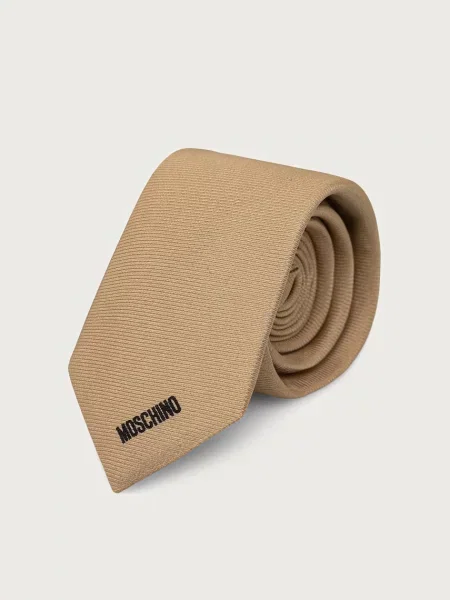 Moschino cravată pentru bărbați de mătase bej