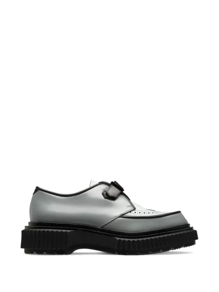 Pantofi loafer Adieu Paris din piele cu cataramă gri