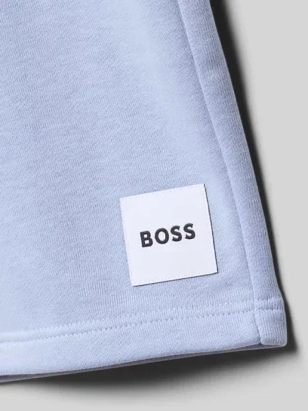 Szorty dresowe o kroju regular fit z tunelem Boss błękitne