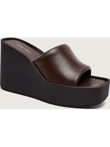 Calvin Klein De piele șlapi maro