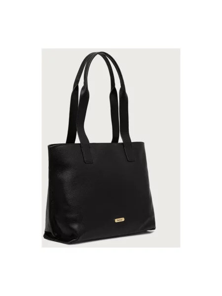 Barbour torebka shopper skórzana czarna