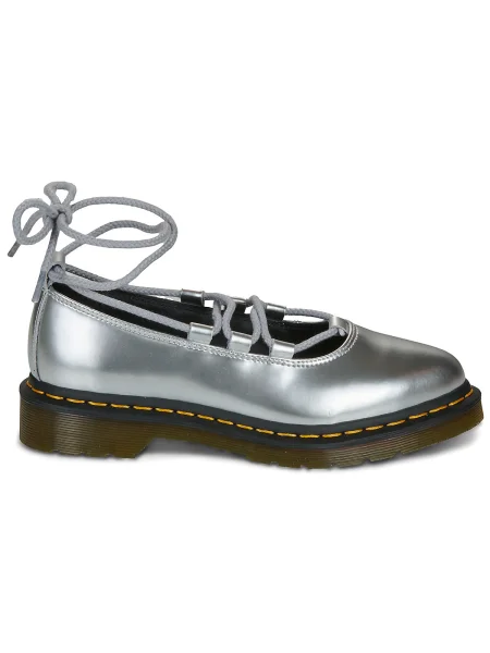 Šnurovacie čipkované tenisky Dr. Martens strieborná