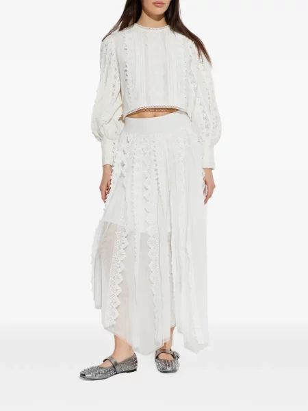 Top Allsaints din dantelă alb