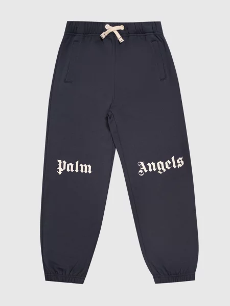 Дитячі сині джогери з принтом логотипа Palm Angels чорні