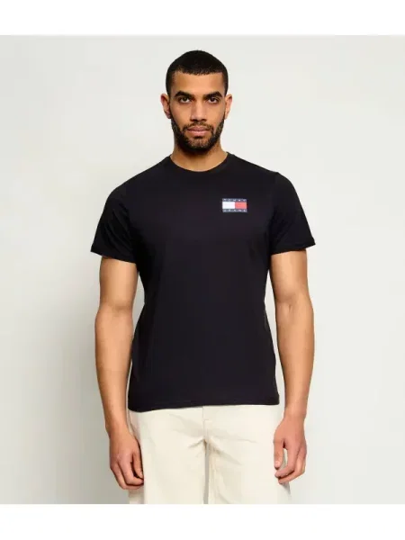 Tricou Tommy Hilfiger cu mâneci scurte negru