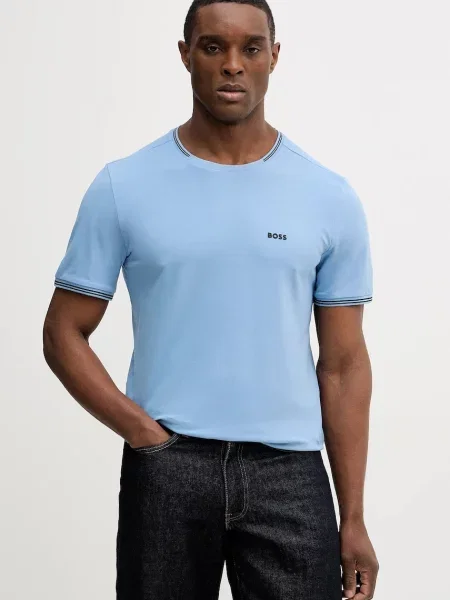 BOSS Green tricou Taul uni albastru