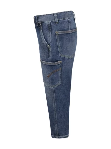 Jeansy straight leg dziecięce Dondup niebieskie