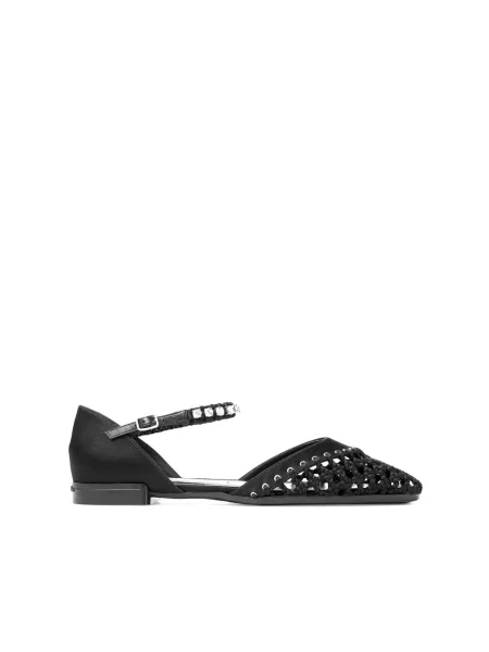 Satynowe balerinki Jimmy Choo czarne