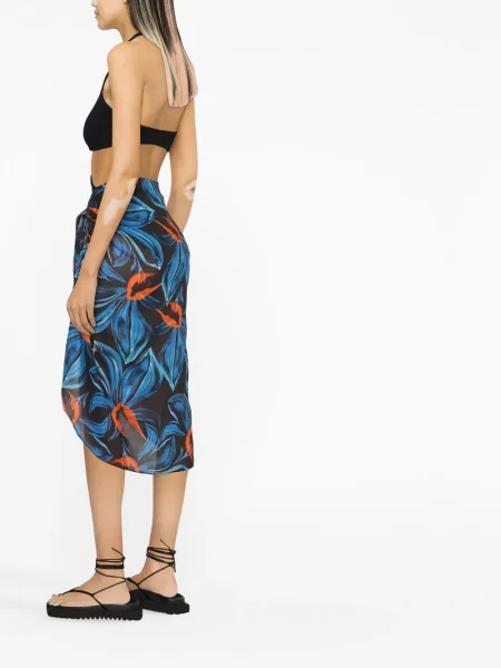Fustă Louisa Ballou cu model floral cu imagine albastru