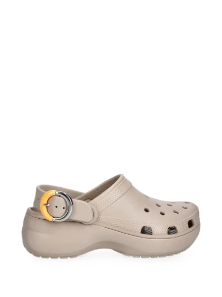 Papuci tip mules Crocs cu platformă cu cataramă