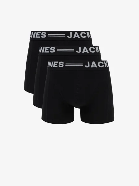 JACK & JONES Boxerky Sense čierna biela