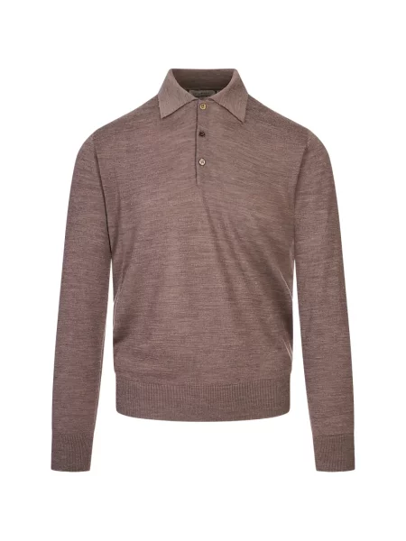 Lung tricou polo Canali maro