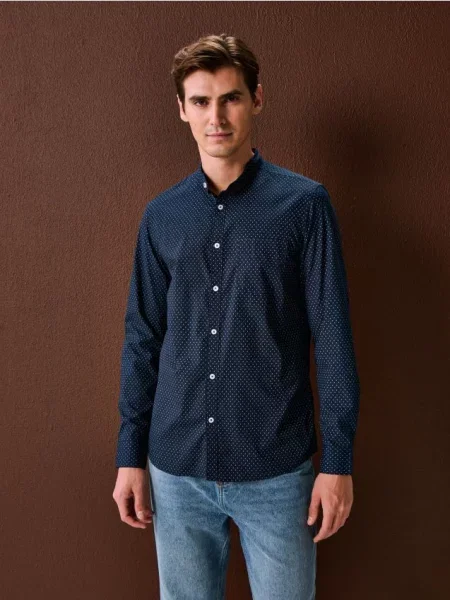 Sinsay Košile s dlouhým rukávem se vzorem námořnická modrá