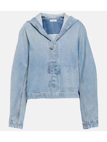 Kurtka jeansowa Alaã¯a o krotszym kroju niebieska