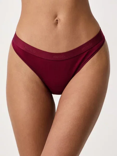 HUGO tangá dámske s elastanom ID THONG červená
