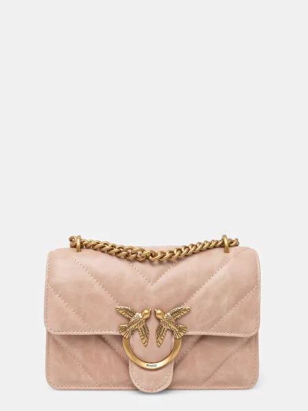 Geanta de piele Pinko din piele roz