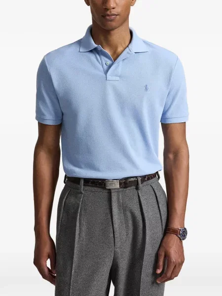 Hálós kockás pólóing Polo Ralph Lauren nyomtatás fekete