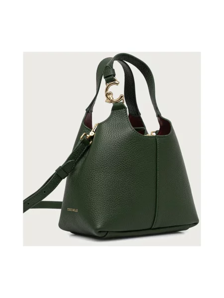 Coccinelle torebka crossbody skórzana zielona