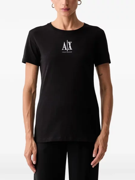 Tricou Armani Exchange cu autograf negru