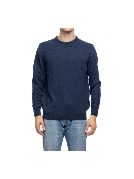 Barbour sweter wełniany granatowy ciepły niebieski
