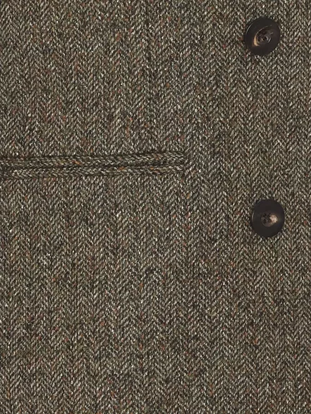 Geacă Circolo 1901 cu model herringbone cu două rânduri de nasturi maro