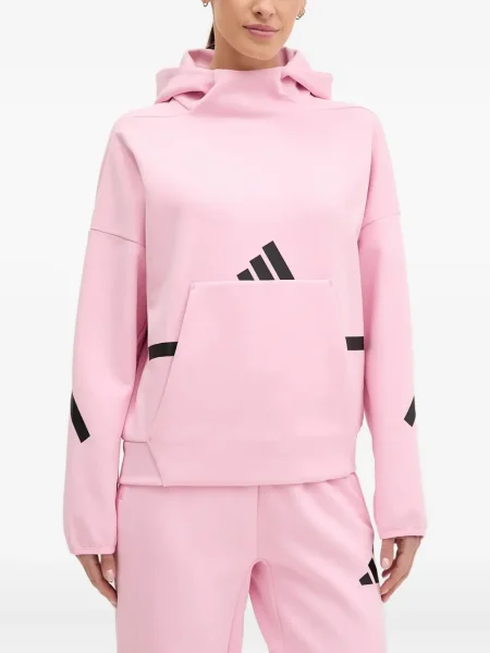 Trening Adidas alergare cu glugă cu broderie gri