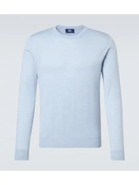 Svilen pulover Fedeli modra