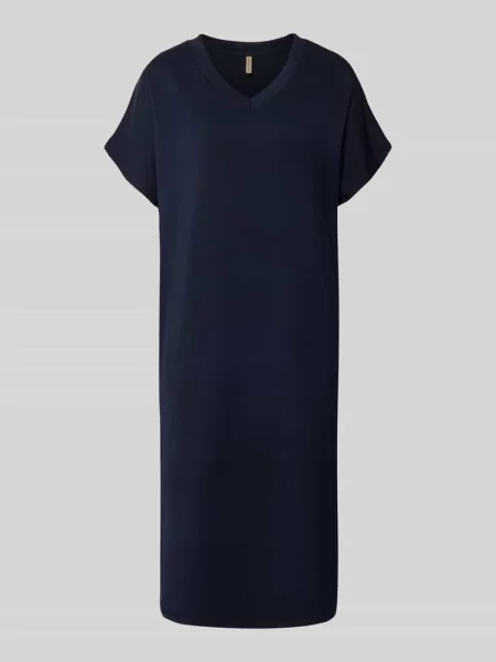 Sukienka t-shirtowa z dekoltem w serek Soyaconcept granatowa