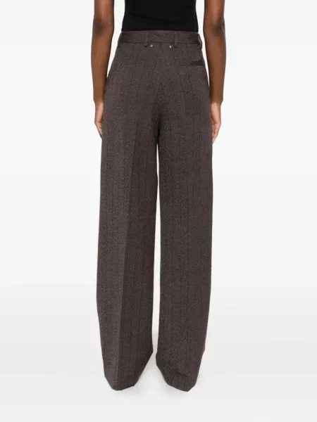 Pantaloni Golden Goose de lână cu dungi auriu