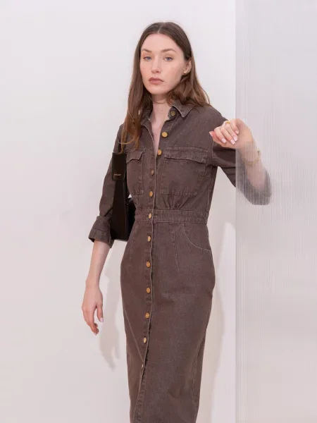 Сукня міді VMMA коричневий